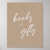 Oh Baby Brown Minimalistische Bücher und Geschenke Poster (Vorne)