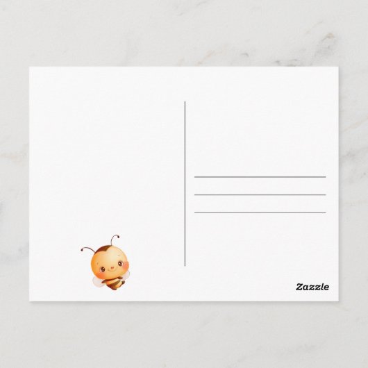 Oh Baby Bumblebee Baby Shower Invitation Postkarte (Rückseite)