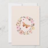 Oh Baby Butterfly Floral Rustic Wood Baby Dusche Einladung (Rückseite)