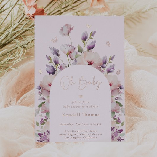 Oh Baby Butterfly Garden Baby Shower Folieneinladung