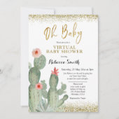 Oh Baby Cactus Virtual Baby Shower Einladung (Vorderseite)