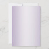 OH Baby! Calligraphy Ombré Lilac Stripes Einladung (Rückseite)