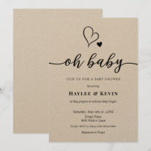 Oh Baby Calligraphy Showeinladung