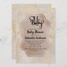 Oh Baby Champagne Foil Kinderdusche Einladung