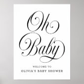 Oh Baby Chic B&W Neutral Baby Shower Welcome Sign Poster (Vorne)