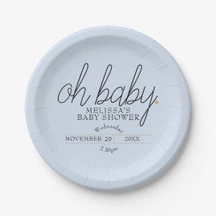 Oh Baby Chic Schriftzug Gold Love Herz Baby Shower Pappteller