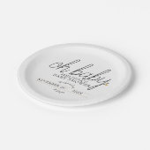 Oh Baby Chic Script Gold Heart Baby Dusche Pappteller (Schrägansicht)