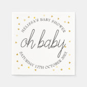 Oh Baby Chic Script Gold Heart Baby Dusche Serviette (Vorderseite)
