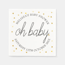 Oh Baby Chic Script Gold Heart Baby Dusche Serviette
