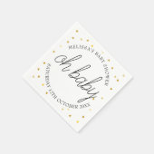 Oh Baby Chic Script Gold Heart Baby Dusche Serviette (Ecke)