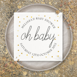 Oh Baby Chic Script Gold Heart Baby Dusche Serviette
