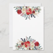 Oh Baby Christmas Red Greenery Gold Baby Dusche Einladung (Rückseite)