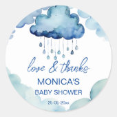Oh Baby Cloud Baby Dusche danke Runder Aufkleber (Vorderseite)