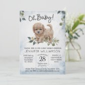 Oh, Baby! Cockapoo Dog Kinderdusche Einladung (Stehend Vorderseite)