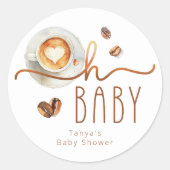 Oh Baby Coffee Baby Shower Favor Sticker (Vorderseite)