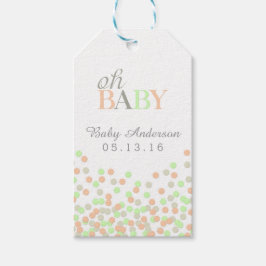 Oh Baby Confetti Baby Duschgeschenk Tag Coral Mint Geschenkanhänger