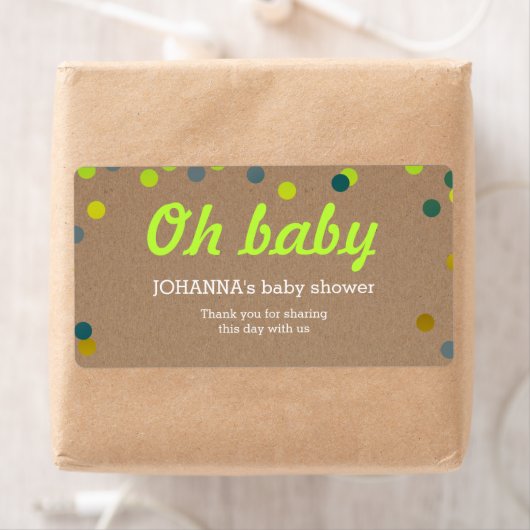 Oh Baby Confetti Kraft Papier Wasser Flasche Gefal (Insitu)