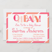 Oh Baby Coral Moderne Whimsical Baby Dusche Einladung (Vorderseite)