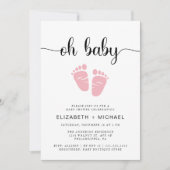 Oh Baby Couples Baby Girl Dusche Einladung (Vorderseite)