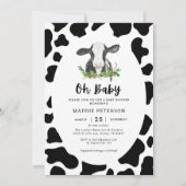 Oh Baby Cow Theme Boy Baby Shower Invitation Einladung (Vorderseite)