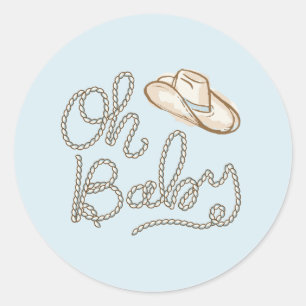 Oh Baby Cowboy Desert Baby Shocksticker Runder Aufkleber
