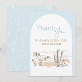 Oh Baby Cowboy Flat Thank You Card Dankeskarte (Vorne/Hinten)