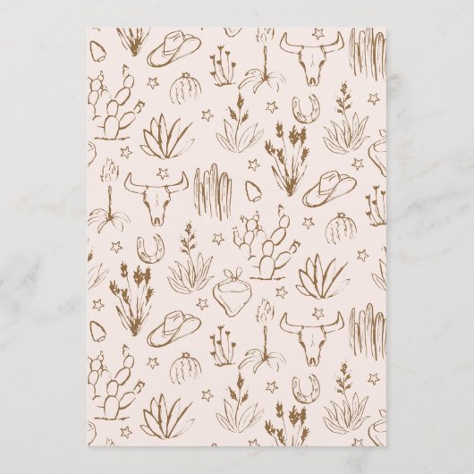 Oh Baby Cowgirl Baby Shower Advice for Parents Mitteilungskarte (Rückseite)