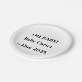 Oh Baby Custom Plate - Babydusche oder Gender Reve Pappteller (Schrägansicht)