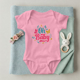 Oh Baby Cute Colorful Pink Bodysuit with Baby Strampler