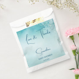 Oh Baby Cyan Aqua Blue Baby Dusche Vorlage Geschenktütchen
