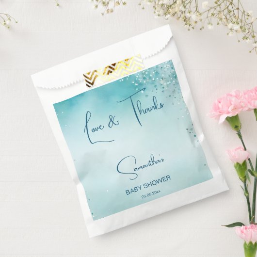 Oh Baby Cyan Aqua Blue Baby Dusche Vorlage Geschenktütchen (Versiegelt)