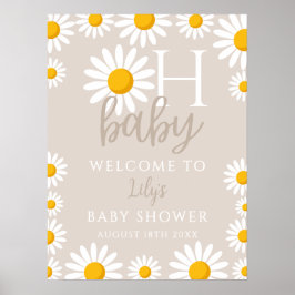 Oh Baby Daisy Neutral Baby Dusche Begrüßungszeiche Poster