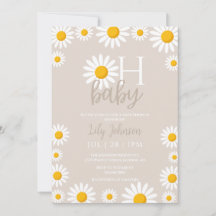 Oh Baby Daisy Neutral Baby Shower Foto QR Code