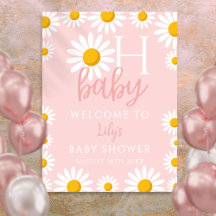 Oh Baby Daisy Pink Baby Dusche Begrüßungszeichen
