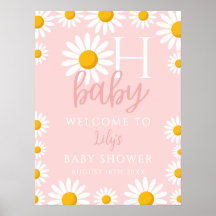 Oh Baby Daisy Pink Baby Dusche Begrüßungszeichen