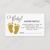 Oh Baby Diaper Raffle Glitzer Feet Babydusche Begleitkarte (Vorderseite)