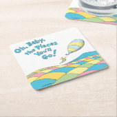 Oh, Baby, die Orte, an denen Sie eine Babydusche m Rechteckiger Pappuntersetzer (angewinkelt)