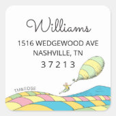 Oh, Baby, die Orte, an die du gehen wirst! Address Quadratischer Aufkleber (Vorderseite)