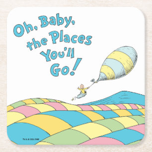 Oh, Baby, die Orte, an die du gehst Baby Shower Rechteckiger Pappuntersetzer