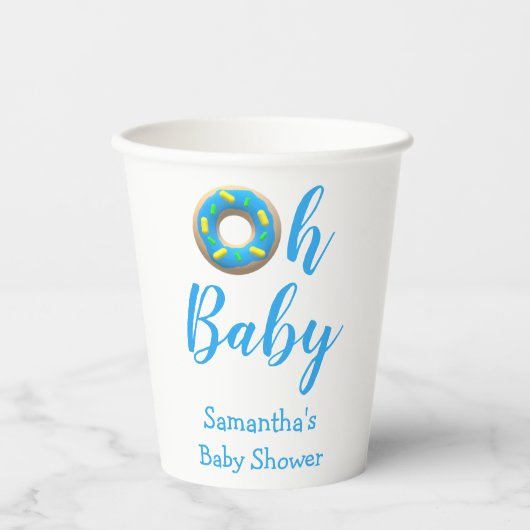 Oh Baby Donut Babydusche Pappbecher (Vorderseite)