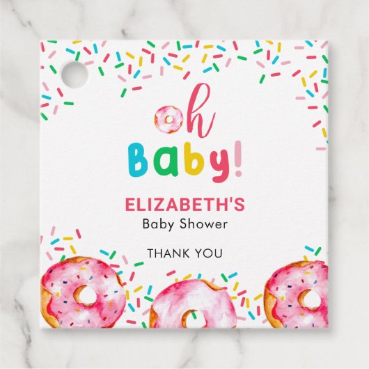 Oh Baby Donut Dusche Niedlicher Regenbogen Geschenkanhänger (Vorderseite)