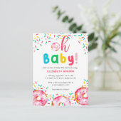 Oh Baby Donut Dusche Niedlicher Regenbogen Postkarte (Stehend Vorderseite)