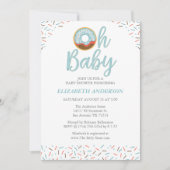 Oh Baby Donut Sprinkle Baby Boy Dusche Einladung (Vorderseite)