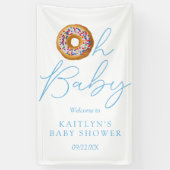 Oh Baby Donut Sprinkle Boys Baby Dusche Willkommen Banner (Vertikal)