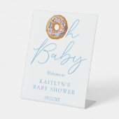 Oh Baby Donut Sprinkle Boys Baby Dusche Willkommen Sockelschild (Vorderseite)