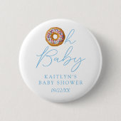Oh Baby Donut Sprinkle Boys Babydusche Button (Vorderseite)