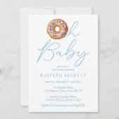 Oh Baby Donut Sprinkle Boys Babydusche Einladung (Vorderseite)