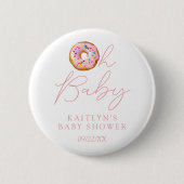 Oh Baby Donut Sprinkle Girls Babydusche Button (Vorderseite)