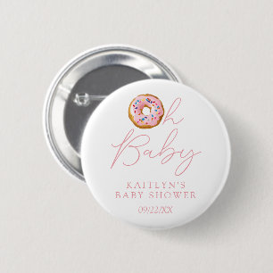 Oh Baby Donut Sprinkle Girls Babydusche Button