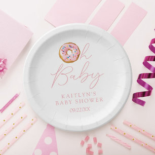 Oh Baby Donut Sprinkle Girls Babydusche Pappteller